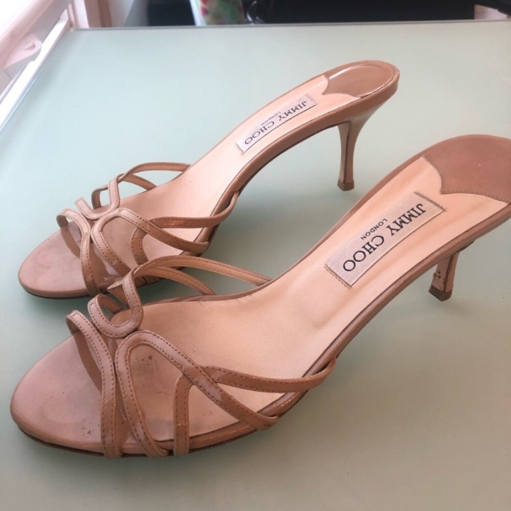 🔥🔥Jimmy Choo Tan Leather Mule Kitten Heel Sandals🔥🔥 - Picture 3 of 8